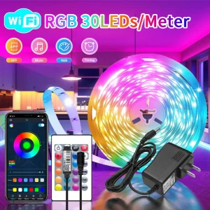 RGB LED Strip Light with Battery and US plug
