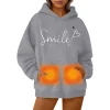 Women Hooded Heated Pullover With Pocket