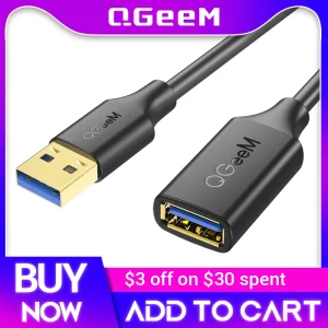 QGeeM USB Extension Phone Connect Cable