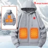 Winter Electric Heated Hoodies Black Grey