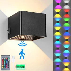 LED Wall Sconce Remote Control Dimmable Lamp