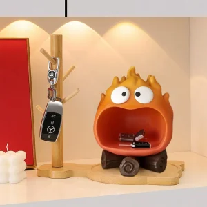 Flame Character Keychain Bowl Desktop Organizer Tray