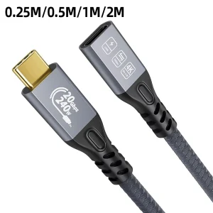 USB-C Fast Charging Extension Cable Male Female Cord