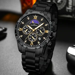 Luxurious Rhinestone Moonlight Men's Quartz Watch